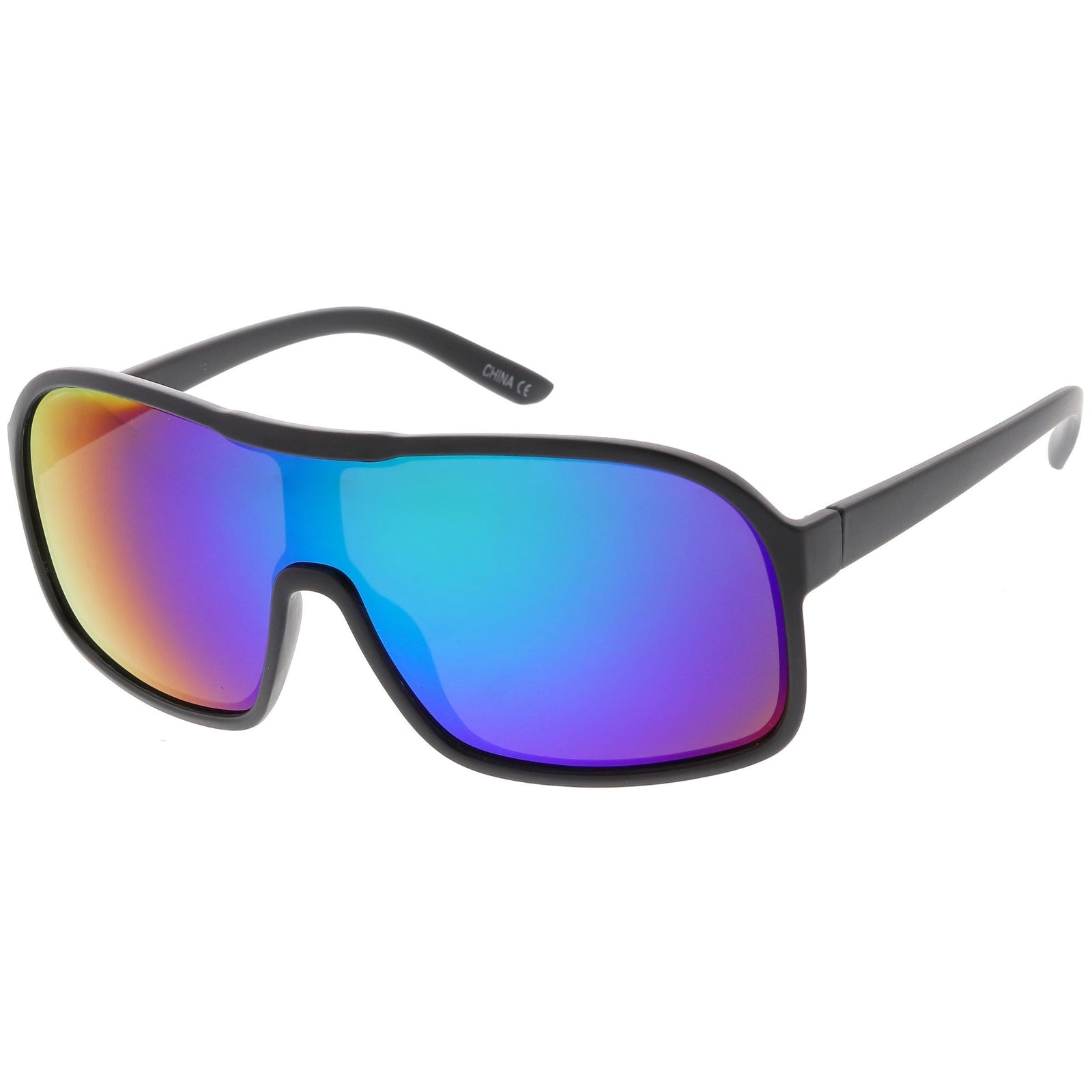 Matte Black Green Blue Mirror