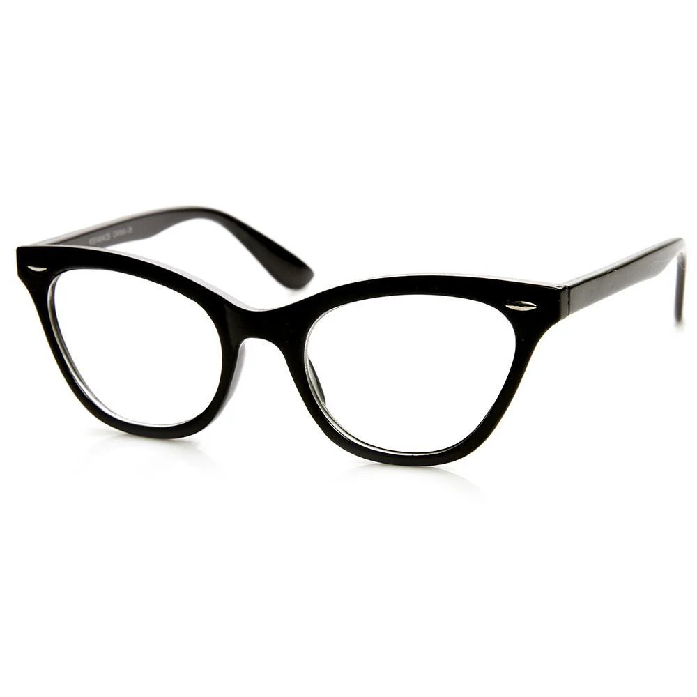 Womens Retro 1950&#39;s Fashion Clear Lens Cat Eye Glasses