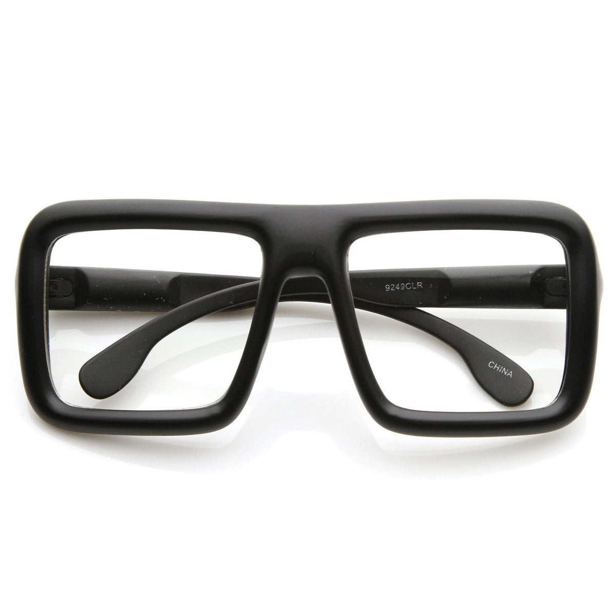 Oversize Square Block Thick Frame Clear Lens Glasses